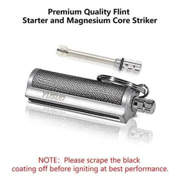 HUOWA YUSUD 2 Pack Permanent Match Infinity Lighter with Multitool Keychain, Reusable Waterproof Match Strike Anywhere, Forever Flint Fire Starter for Outdoor Survival Tool for men