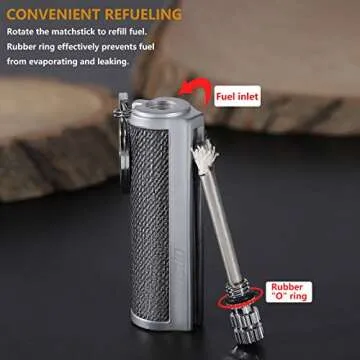 HUOWA YUSUD 2 Pack Permanent Match Infinity Lighter with Multitool Keychain, Reusable Waterproof Match Strike Anywhere, Forever Flint Fire Starter for Outdoor Survival Tool for men