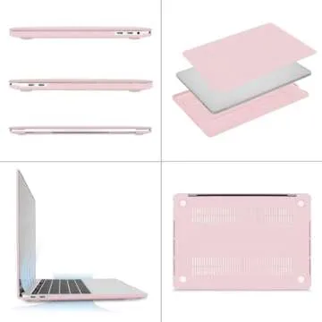 MOSISO Compatible with MacBook Pro 13 inch Case M2 2025, 2024, 2023-2016 A2338 M1 A2251 A2289 A2159 A1989 A1708 A1706, Plastic Hard Case&Keyboard Skin&Webcam Cover for MacBook Pro 13.3, Rose Quartz