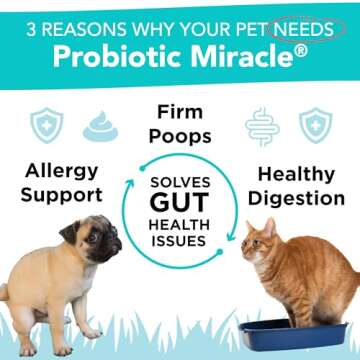 NUSENTIA Probiotics for Dogs -(360 Scoops)-Probiotic Miracle -Advanced, Species Specific Probiotics and Prebiotics to Stop Diarrhea, Loose Stool, and Yeast-Plus Immune Support