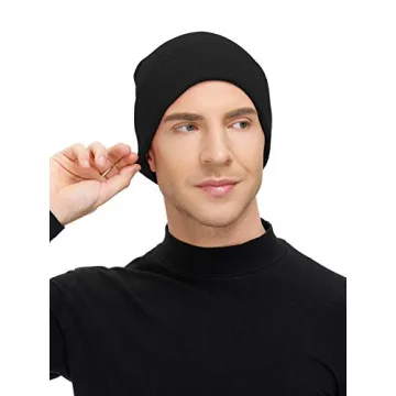 Century Star Black Beanie - Soft Knit Winter Cap