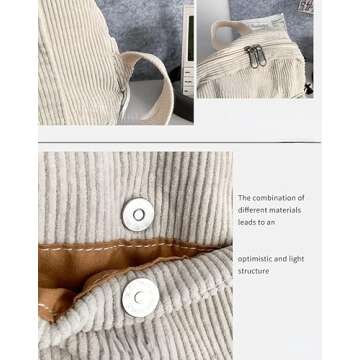 GGOOB Small Backpack Purse for Women Cute Mini Backpack Purse Aesthetic Backpack Tiny Corduroy Backpack Mini Bookbag Purse