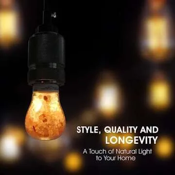 Himalayan Glow Salt Light Bulbs - Soft Amber Glow, 60-Watt Equivalent