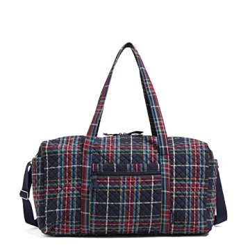 Vera Bradley Women's Tartan Plaid Travel Duffel Bag - Eco-Friendly Cotton