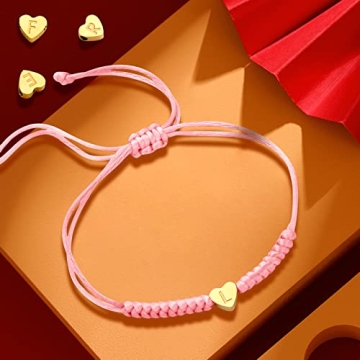 Dainty Gold Heart Love Charm Initial Bracelet | Adjustable Gift for All