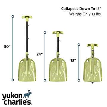 Yukon Charlie's Collapsible Snow Shovel, Lightweight Snow Shovel for Camping, Car, Emergency Kit