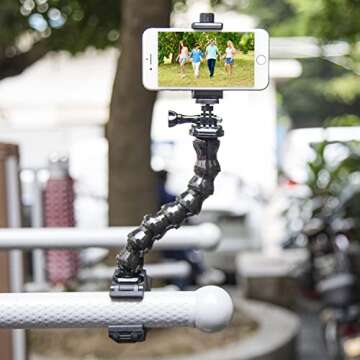 Suptig Phone Holder Desk Gooseneck Mount, Cell Phone Clamp Clip for Pole, Mobile Phone Mount Stand, Compatible for iPhone 14 Plus Phone 13 Pro Xs Max XR X 8 7 6 6s Plus and Other 4-7'' Device