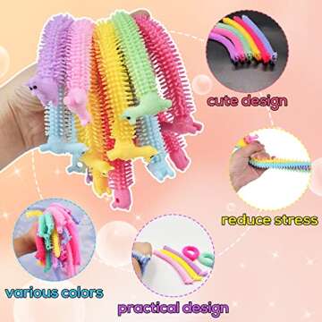 18Pack Stretchy Fidget Toy,Upgraded Sensory String,Colorful Stretchy Strings Fidget Toy for Kids,Adults,Autism,Stress Relief,Strengthen Arms,Build Resistance,Calm and Relax Present