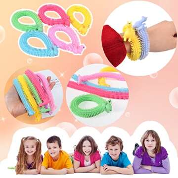 18Pack Stretchy Fidget Toy,Upgraded Sensory String,Colorful Stretchy Strings Fidget Toy for Kids,Adults,Autism,Stress Relief,Strengthen Arms,Build Resistance,Calm and Relax Present