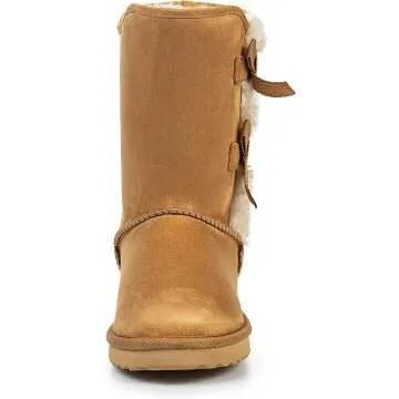 KRABOR Women's Suede Snow Boots - Mid-Calf Winter Style