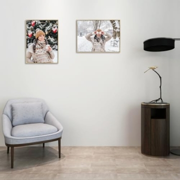 Frametory, 18x24 Aluminum Frame, Metal Wall Mount Frame for Prints with Real Glass, Great for Photos, Artworks, Posters, Puzzle (Gold, 1-Pack)