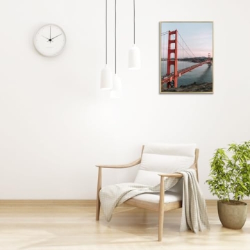 Frametory, 18x24 Aluminum Frame, Metal Wall Mount Frame for Prints with Real Glass, Great for Photos, Artworks, Posters, Puzzle (Gold, 1-Pack)