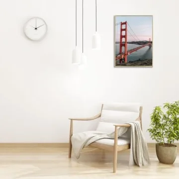 Frametory, 18x24 Aluminum Frame, Metal Wall Mount Frame for Prints with Real Glass, Great for Photos, Artworks, Posters, Puzzle (Gold, 1-Pack)