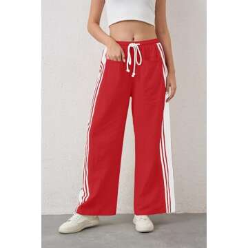 Burtell Striped Drawstring Lounge Pants for Women