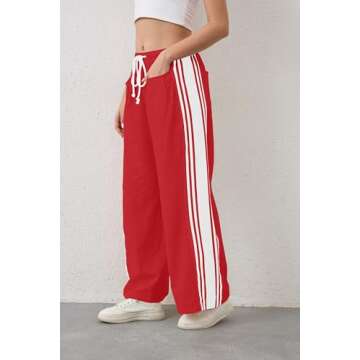 Burtell Striped Drawstring Lounge Pants for Women