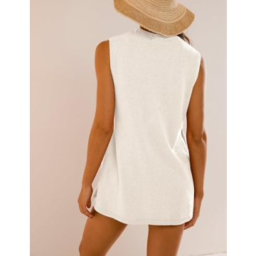 Dsewpaur Women Summer Sleeveless Sweater Set 2 Piece Outfits Knit Tank Top Mini Shorts Matching Beach Vacation Set