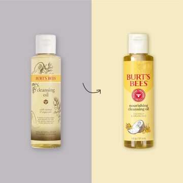 Burt's Bees Nourishing Cleansing Oil With Coconut and Argan Oils, Cleansing Face Oil for Normal to D...