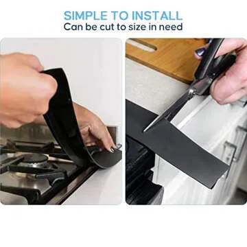 Silicone Stove Gap Covers (2PCS), 25 inch Stove Gap Filler, Stove Guard for Kitchen Oven Counter Side Gap, Heat Resistant and Easy Clean Oven Gap Filler, Black