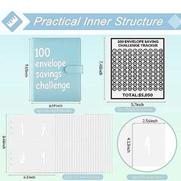 100 Envelopes Money Saving Challenge Binder - Fun & Educational Savings Tool