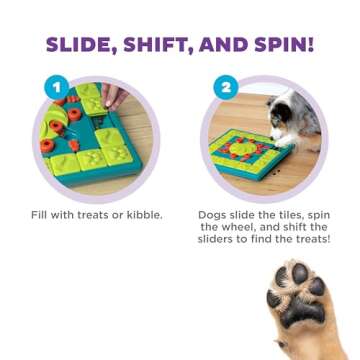 Outward Hound by Nina Ottosson Multipuzzle Level 4 Expert Dog Treat Puzzle for Enrichment, Blue