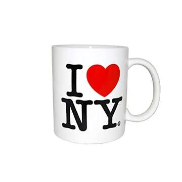 I Love New York Colorful Mugs- 11 oz Double Sided I Love NY Mugs in Colors Yellow, Pink, Orange, Blu...