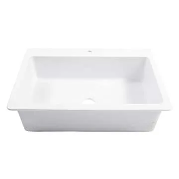 Sinkology Jackson Crisp White Fireclay 33" Drop-In Kitchen Sink with 1 Hole