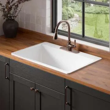 Sinkology Jackson 33" Fireclay Drop-In Kitchen Sink