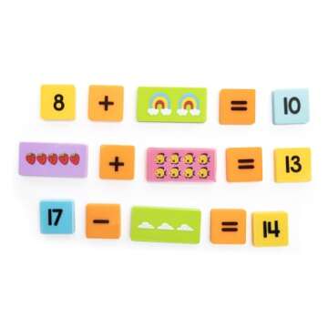 Educational Insights Math Dominoes Addition & Subtraction - Includes 60 Symbol & 40 Picture Dominoes, Gift for Ages 3+
