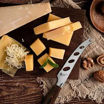 TUO Cheese Knife - Tomato Knife Serrated Knife 5.5" German knife Mutil-Use Pakkawood Handle Gift Box -Fiery Phoenix Series