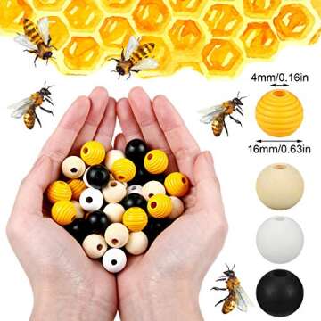 160 Pieces Spring Wood Beads - Colorful Natural Wooden Beads for Crafts