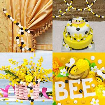 Colorful 160 Pieces Spring Wood Beads for Crafts DIY