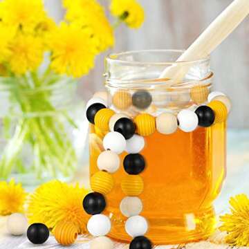 Colorful 160 Pieces Spring Wood Beads for Crafts DIY