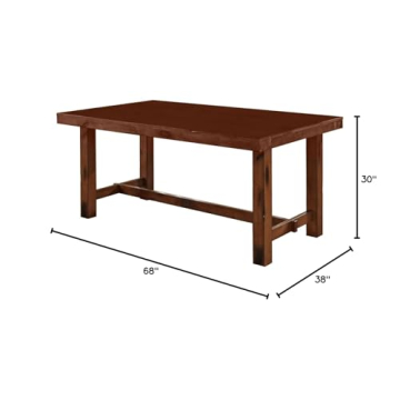 Walker Edison Rustic Dining Table Seats 8 with Expandable Leaf