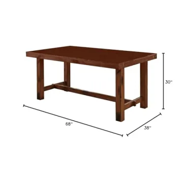 Walker Edison Rustic Dining Table Seats 8 with Expandable Leaf