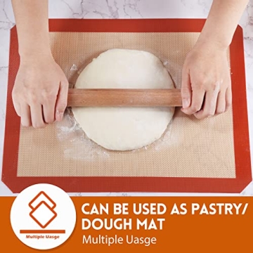 STATINT Non-Stick Silicone Baking Mats Pack of 2 Food Safe