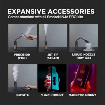 PMI SmokeNINJA Portable Fog Machine, Exclusive Third-Generation Haze Nozzle with Bluetooth Connectivity for Cinematic Haze and Studio Use, Perfect for Studio and Cinematography(PRO HAZER KIT)