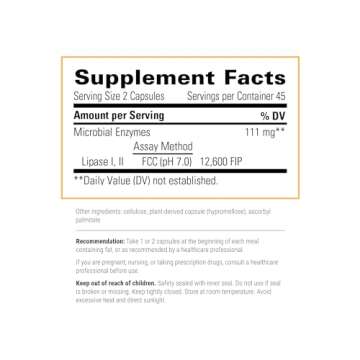 Integrative Therapeutics Lipase Concentrate-HP-Gut Enzyme Supplement for Men and Women to Support Th...