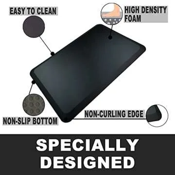 1" Extra Thick Anti Fatigue Floor Mat,Kitchen Mat, Standing Desk Mat – Comfort at Home, Office, Garage - Advanced PU Foam (Black, 30" L x 20" W)