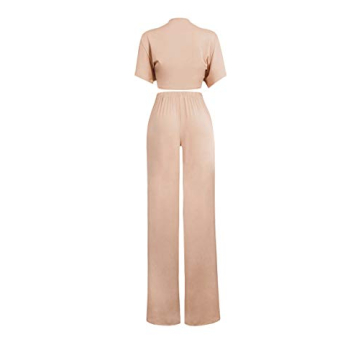Aro Lora Women's 2 Piece Apricot Jumpsuit Set