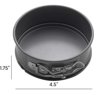 Mrs. Anderson's Baking Mini Springform Pan, Carbon Steel with Non-Stick Coating, PFOA Free, Round, 4.5-Inches