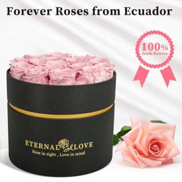 LIFELUM Forever Roses with Candle in a Box,Flowers for Delivery Prime Today, Red Preserved Roses Bou...