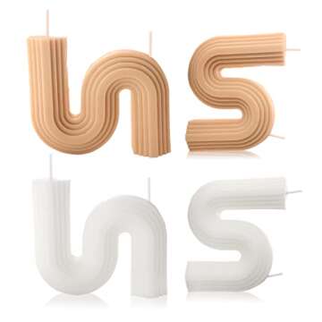 Christmas Decorative Candles Aesthetic S Shaped Candles Twisted Candles Scented Nude White Soy Wax C...