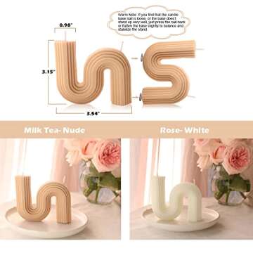 Christmas Decorative Candles Aesthetic S Shaped Candles Twisted Candles Scented Nude White Soy Wax Candles for Trendy Home Office Aesthetic Room Bookshelf Wall Shelf Minimalist Decor Candle