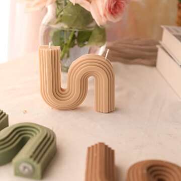 Christmas Decorative Candles Aesthetic S Shaped Candles Twisted Candles Scented Nude White Soy Wax Candles for Trendy Home Office Aesthetic Room Bookshelf Wall Shelf Minimalist Decor Candle