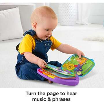 Fisher-Price Baby Learning Toy Laugh & Learn Storybook Rhymes Musical Book with Lights & Sounds for Infants Ages 6+ Months (Amazon Exclusive)