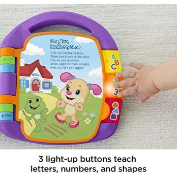 Fisher-Price Baby Learning Toy Laugh & Learn Storybook Rhymes Musical Book with Lights & Sounds for Infants Ages 6+ Months (Amazon Exclusive)
