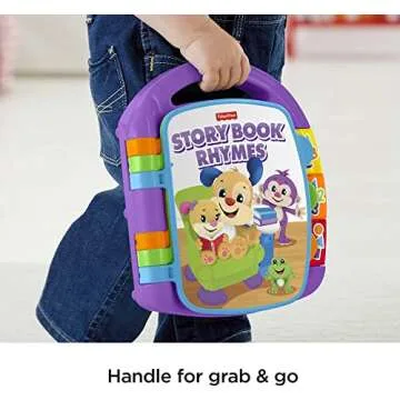 Fisher-Price Baby Learning Toy Laugh & Learn Storybook Rhymes Musical Book with Lights & Sounds for Infants Ages 6+ Months (Amazon Exclusive)