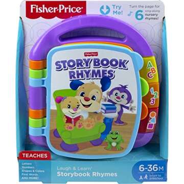 Fisher-Price Baby Learning Toy Laugh & Learn Storybook Rhymes Musical Book with Lights & Sounds for Infants Ages 6+ Months (Amazon Exclusive)