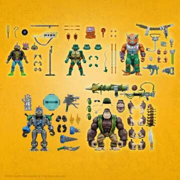 Super7 ULTIMATES! Teenage Mutant Ninja Turtles Guerrilla Gorilla - 8" TMNT Action Figure with Accessories Classic Cartoon Collectibles