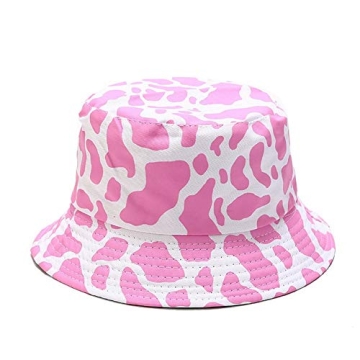 Quanhaigou Bucket Hats Unisex Summer Travel Beach Fisherman Cap for Men Women Teens White Pink